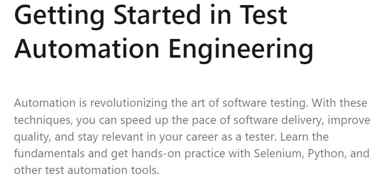 Test Engineering Path on LinkedIn Learning